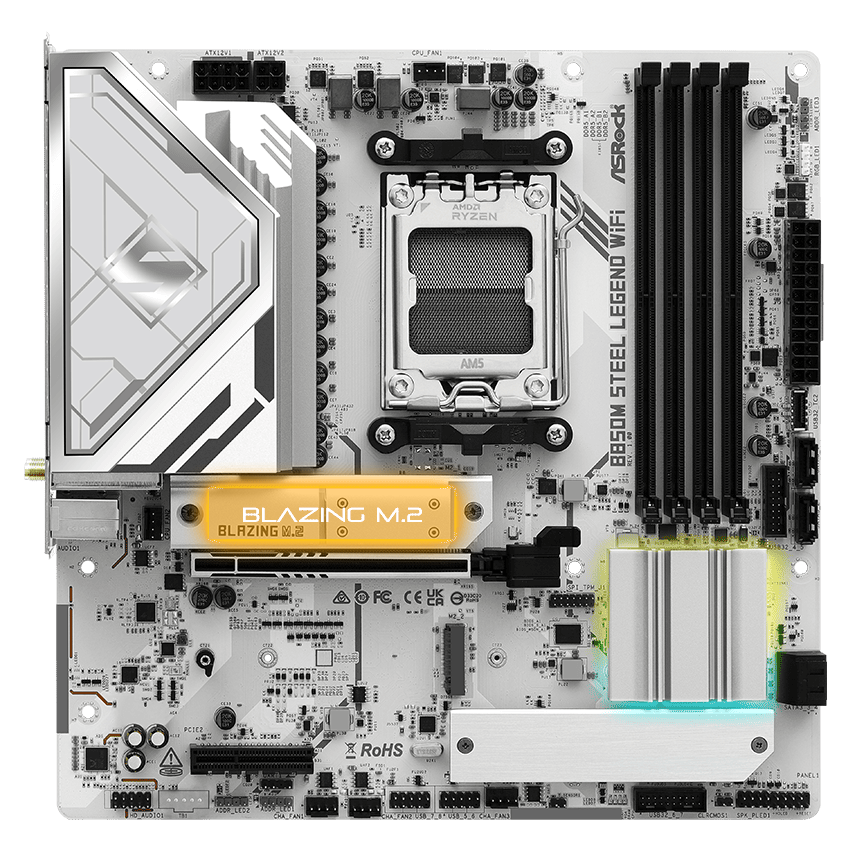 ASRock B850M STEEL LEGEND WIFI AM5 Micro ATX Motherboard